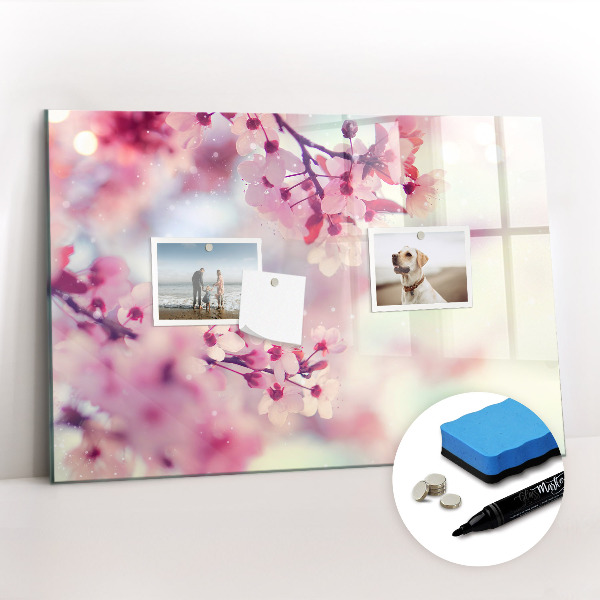 Beschreibbare magnettafel küche Frühlingsblumen