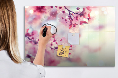 Beschreibbare magnettafel küche Frühlingsblumen