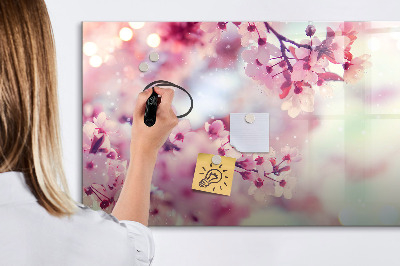 Beschreibbare magnettafel küche Frühlingsblumen