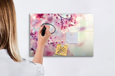 Beschreibbare magnettafel küche Frühlingsblumen