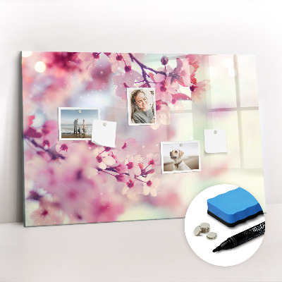 Beschreibbare magnettafel küche Frühlingsblumen