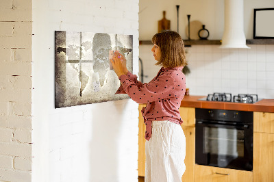 Beschreibbare magnettafel küche Weltkarte