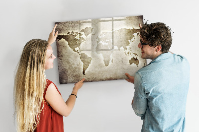 Beschreibbare magnettafel küche Weltkarte