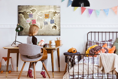 Beschreibbare magnettafel küche Weltkarte