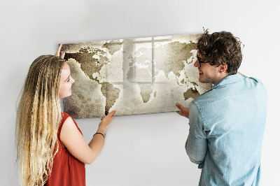 Beschreibbare magnettafel küche Weltkarte