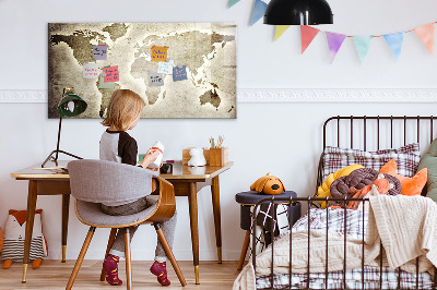 Beschreibbare magnettafel küche Weltkarte