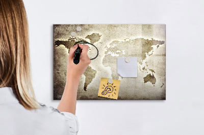 Beschreibbare magnettafel küche Weltkarte