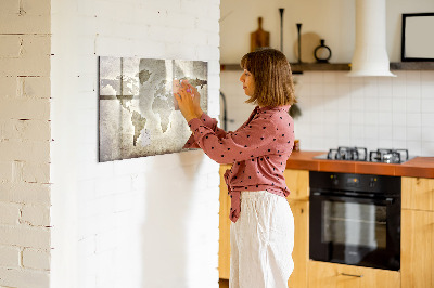 Beschreibbare magnettafel küche Weltkarte