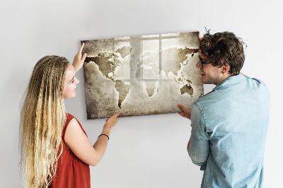 Beschreibbare magnettafel küche Weltkarte