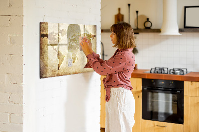 Magnetische Schreibtafel Alte Weltkarte