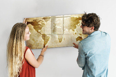Beschreibbare magnettafel Alte Weltkarte