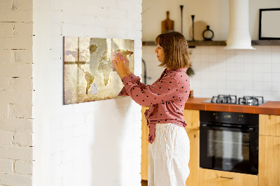 Magnetische Schreibtafel Alte Weltkarte