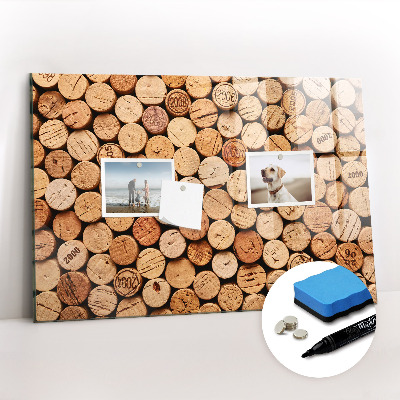 Beschreibbare magnettafel Weinkorken aus Holz