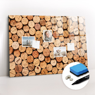 Beschreibbare magnettafel Weinkorken aus Holz