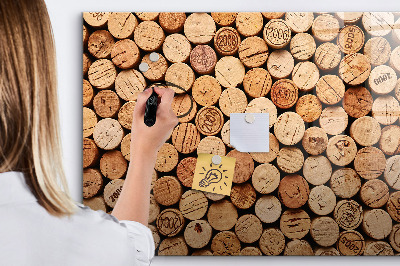 Magnetische Schreibtafel Weinkorken aus Holz