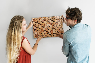 Magnetische Schreibtafel Weinkorken aus Holz