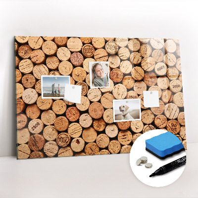 Beschreibbare magnettafel Weinkorken aus Holz