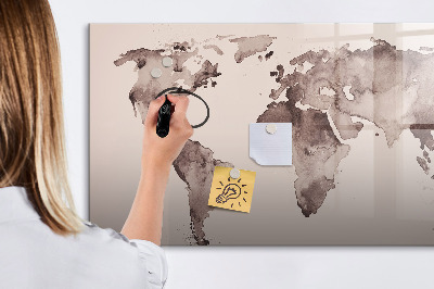 Beschreibbare magnettafel Aquarell-Weltkarte