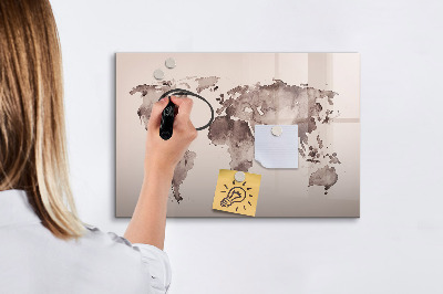 Beschreibbare magnettafel Aquarell-Weltkarte