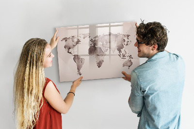 Beschreibbare magnettafel Aquarell-Weltkarte