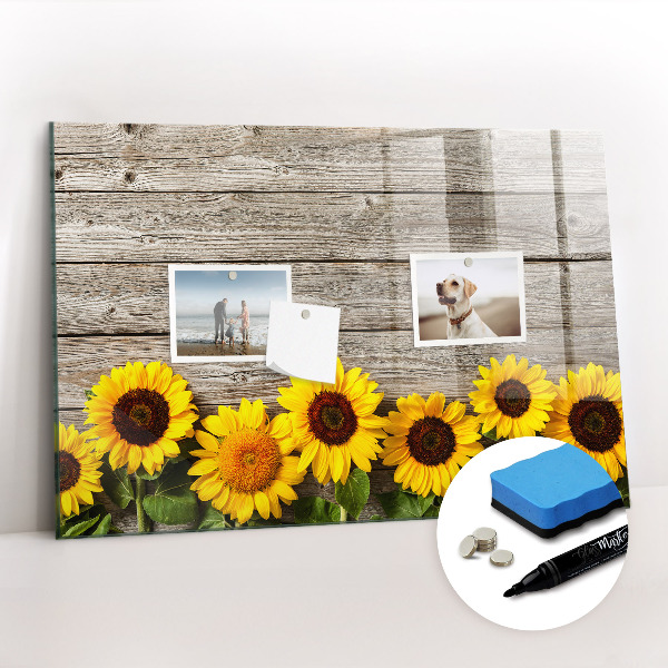 Beschreibbare magnettafel küche Sonnenblumen