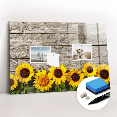 Beschreibbare magnettafel küche Sonnenblumen