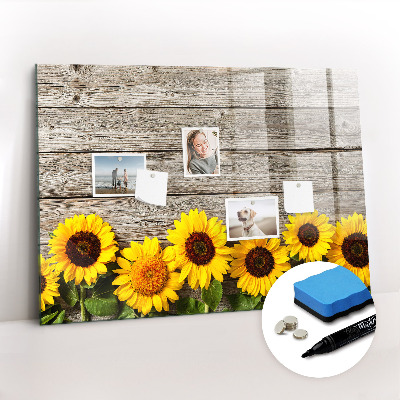 Beschreibbare magnettafel küche Sonnenblumen