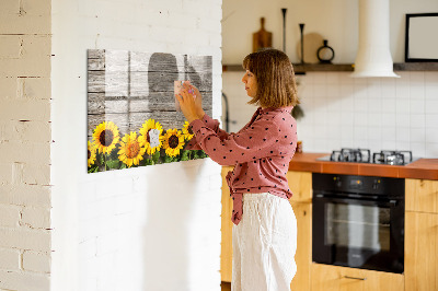 Beschreibbare magnettafel küche Sonnenblumen