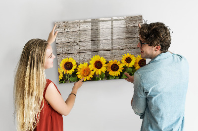 Beschreibbare magnettafel küche Sonnenblumen