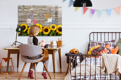 Beschreibbare magnettafel küche Sonnenblumen