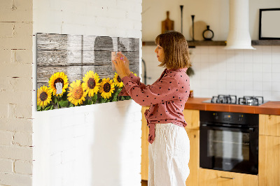 Beschreibbare magnettafel küche Sonnenblumen