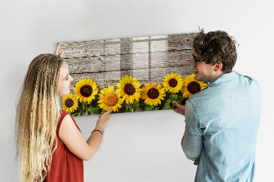 Beschreibbare magnettafel küche Sonnenblumen