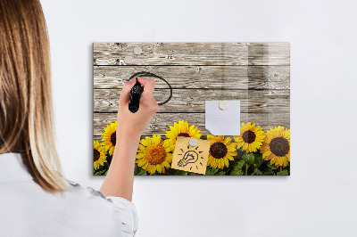 Beschreibbare magnettafel küche Sonnenblumen