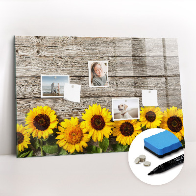 Beschreibbare magnettafel küche Sonnenblumen
