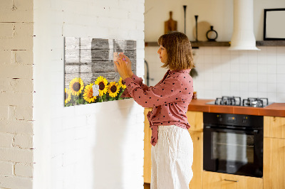 Beschreibbare magnettafel küche Sonnenblumen
