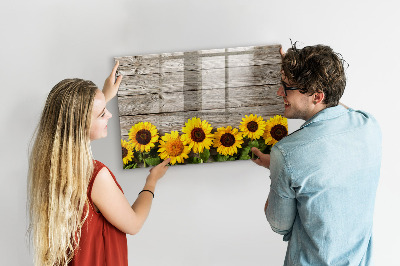 Beschreibbare magnettafel küche Sonnenblumen