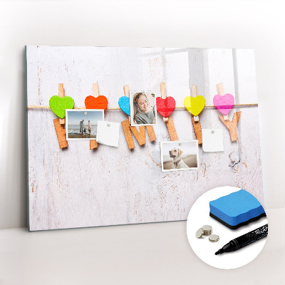 Beschreibbare magnettafel Familieninschrift