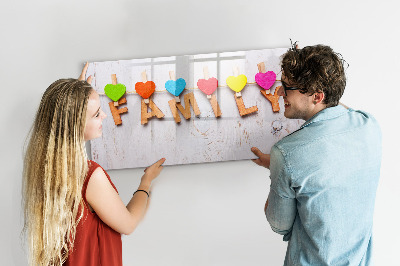 Beschreibbare magnettafel Familieninschrift