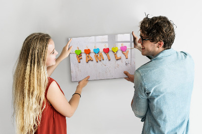 Beschreibbare magnettafel Familieninschrift