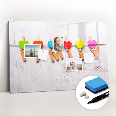 Beschreibbare magnettafel Familieninschrift
