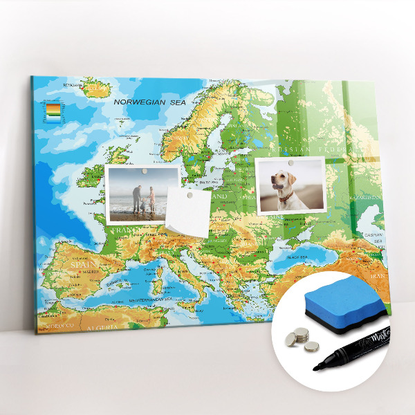 Beschreibbare magnettafel küche Geographie-Weltkarte