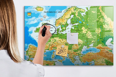 Beschreibbare magnettafel küche Geographie-Weltkarte