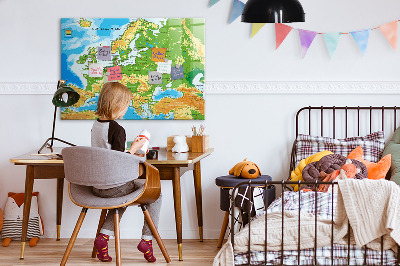 Beschreibbare magnettafel küche Geographie-Weltkarte