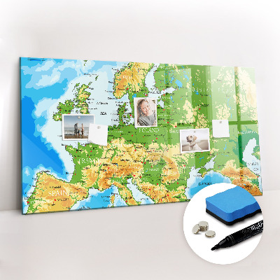 Beschreibbare magnettafel küche Geographie-Weltkarte