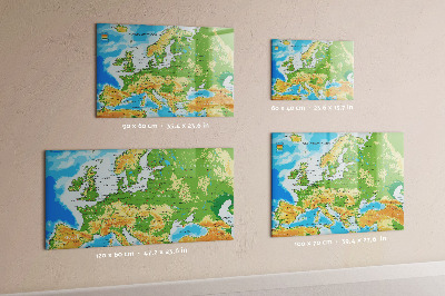 Magnettafel mit Marker Geographie-Weltkarte