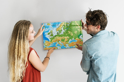 Beschreibbare magnettafel küche Geographie-Weltkarte