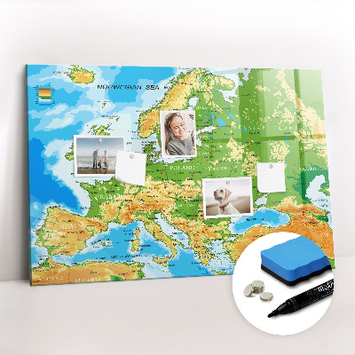 Beschreibbare magnettafel küche Geographie-Weltkarte