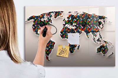 Beschreibbare magnettafel küche Abstrakte Weltkarte