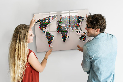 Beschreibbare magnettafel küche Abstrakte Weltkarte