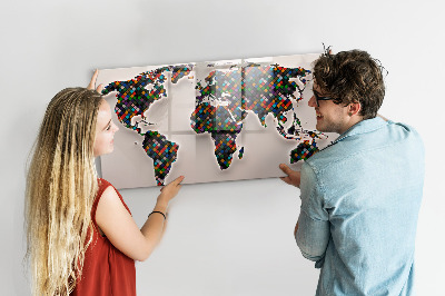 Beschreibbare magnettafel küche Abstrakte Weltkarte
